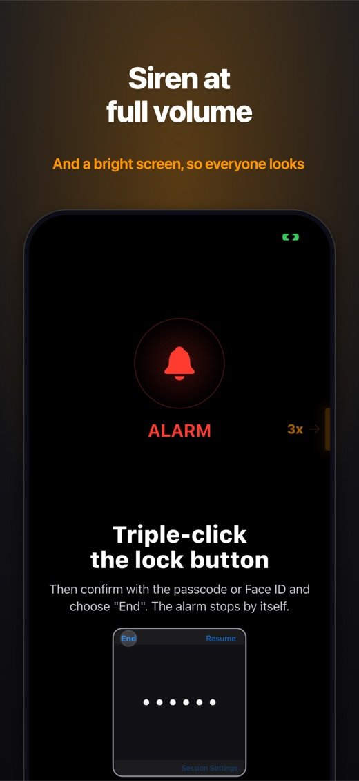 Alarm screen