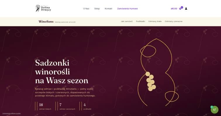 WinoSens, sklep winnicy i katalog sadzonek