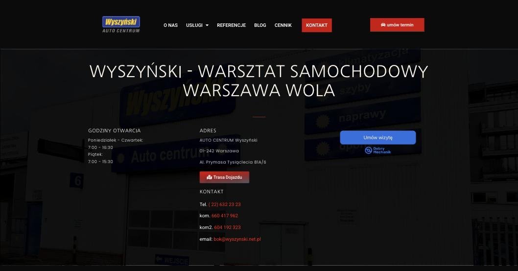 Car workshop in Warsaw